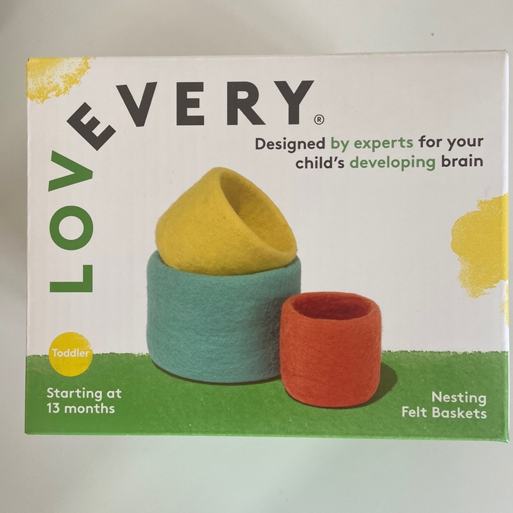 Lovevery felt nesting baskets NWT